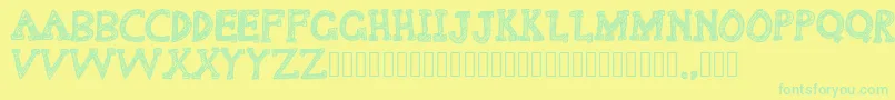 Delusional Font – Green Fonts on Yellow Background