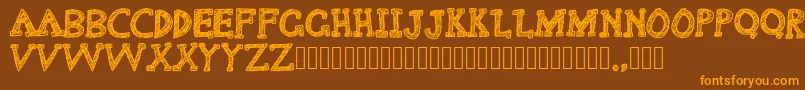 Delusional Font – Orange Fonts on Brown Background