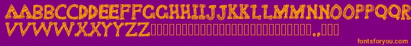 Delusional Font – Orange Fonts on Purple Background