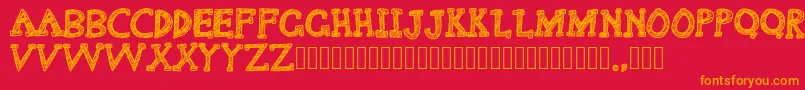 Delusional Font – Orange Fonts on Red Background