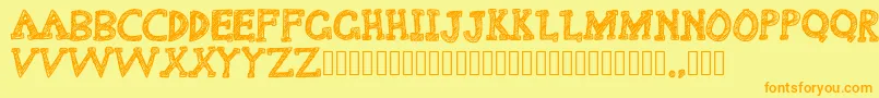 Delusional Font – Orange Fonts on Yellow Background