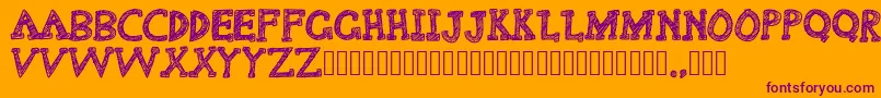 Delusional Font – Purple Fonts on Orange Background