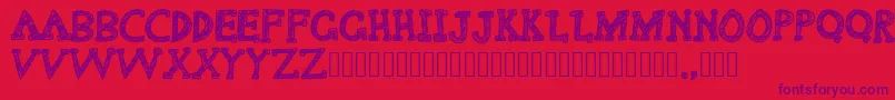 Delusional Font – Purple Fonts on Red Background