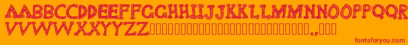 Delusional Font – Red Fonts on Orange Background
