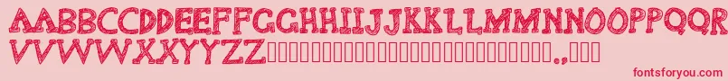 Delusional Font – Red Fonts on Pink Background
