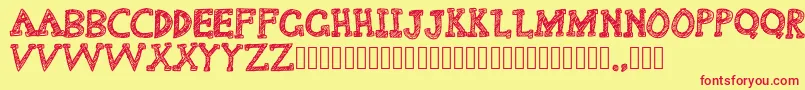 Delusional Font – Red Fonts on Yellow Background