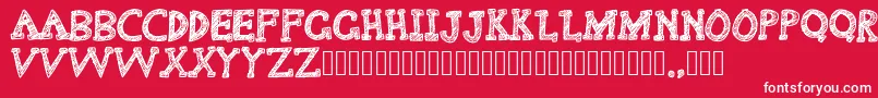 Delusional Font – White Fonts on Red Background