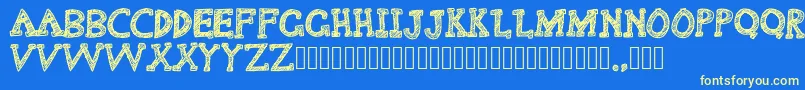 Delusional Font – Yellow Fonts on Blue Background