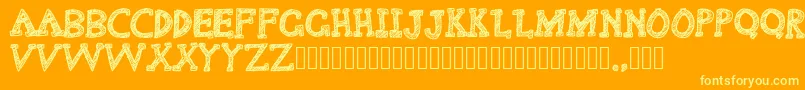 Delusional Font – Yellow Fonts on Orange Background