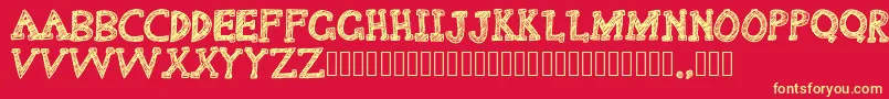 Delusional Font – Yellow Fonts on Red Background