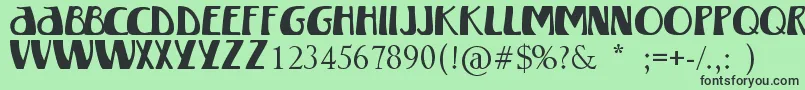 フォントWinterlandMkii – 緑の背景に黒い文字