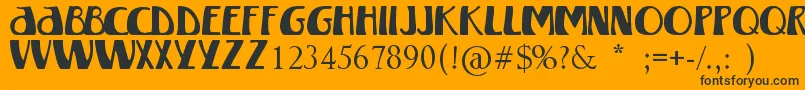 WinterlandMkii-fontti – mustat fontit oranssilla taustalla