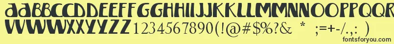 フォントWinterlandMkii – 黒い文字の黄色い背景