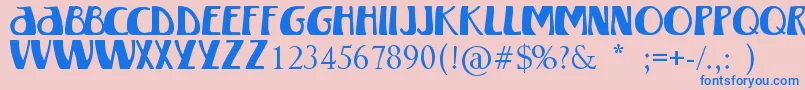 WinterlandMkii-fontti – siniset fontit vaaleanpunaisella taustalla