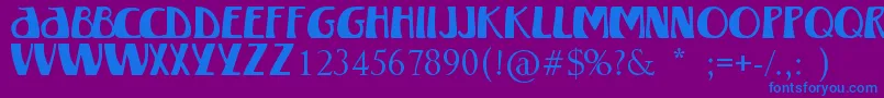 フォントWinterlandMkii – 紫色の背景に青い文字