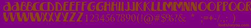 フォントWinterlandMkii – 紫色の背景に茶色のフォント