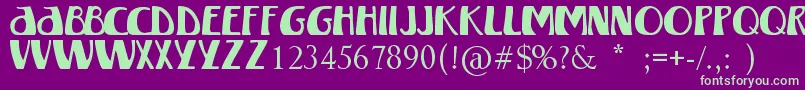 フォントWinterlandMkii – 紫の背景に緑のフォント