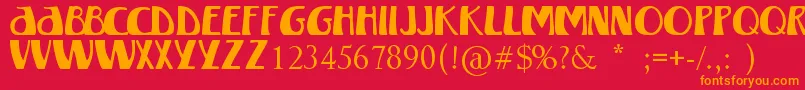WinterlandMkii-Schriftart – Orangefarbene Schriften auf rotem Hintergrund