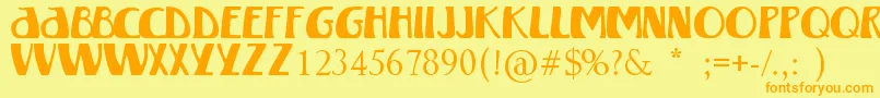 WinterlandMkii-fontti – oranssit fontit keltaisella taustalla