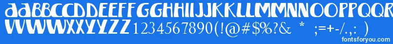WinterlandMkii-fontti – valkoiset fontit sinisellä taustalla