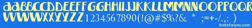 WinterlandMkii-fontti – keltaiset fontit sinisellä taustalla