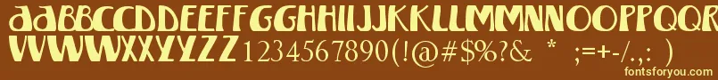 WinterlandMkii-fontti – keltaiset fontit ruskealla taustalla