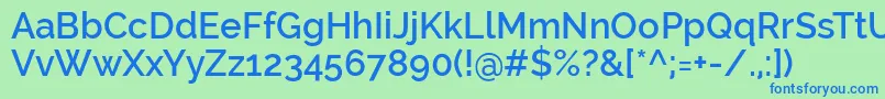 RalewaySemibold Font – Blue Fonts on Green Background