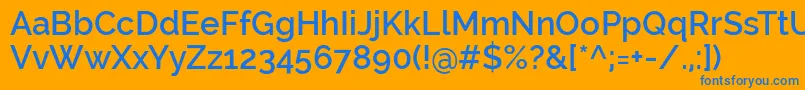 RalewaySemibold Font – Blue Fonts on Orange Background