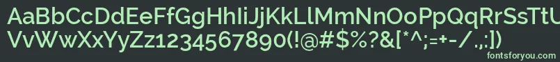 RalewaySemibold-fontti – vihreät fontit mustalla taustalla
