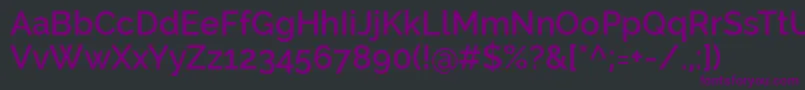 Czcionka RalewaySemibold – fioletowe czcionki na czarnym tle