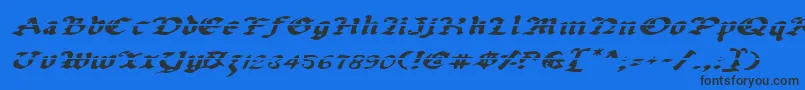 Uberlav2ei Font – Black Fonts on Blue Background