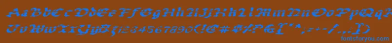 Uberlav2ei Font – Blue Fonts on Brown Background