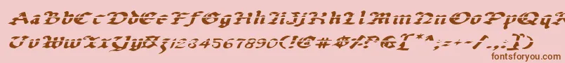 Uberlav2ei Font – Brown Fonts on Pink Background