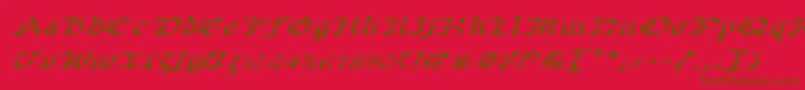 Uberlav2ei Font – Brown Fonts on Red Background