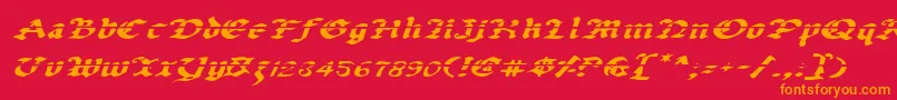 フォントUberlav2ei – 赤い背景にオレンジの文字