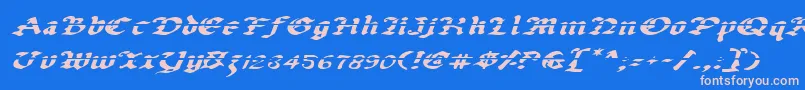 Uberlav2ei Font – Pink Fonts on Blue Background