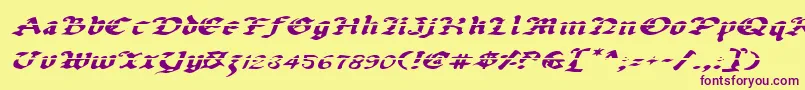 Uberlav2ei Font – Purple Fonts on Yellow Background