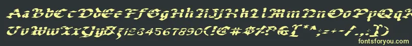 Uberlav2ei Font – Yellow Fonts on Black Background