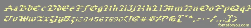 Uberlav2ei Font – Yellow Fonts on Gray Background