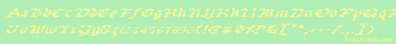 Uberlav2ei Font – Yellow Fonts on Green Background