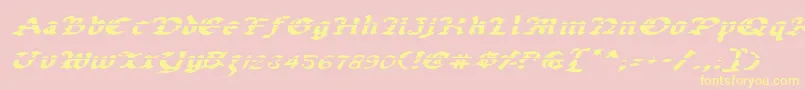 Uberlav2ei Font – Yellow Fonts on Pink Background