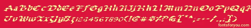 Uberlav2ei Font – Yellow Fonts on Red Background