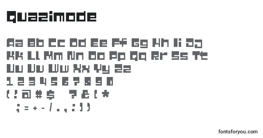 Schriftart Quazimode – Alphabet, Zahlen, spezielle Symbole