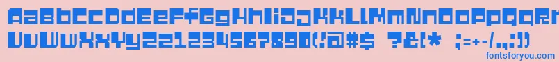Fonte Quazimode – fontes azuis em um fundo rosa
