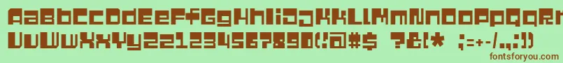 Czcionka Quazimode – brązowe czcionki na zielonym tle