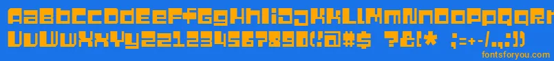 Police Quazimode – polices orange sur fond bleu