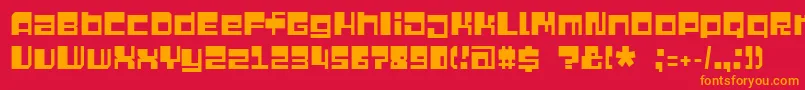Quazimode Font – Orange Fonts on Red Background