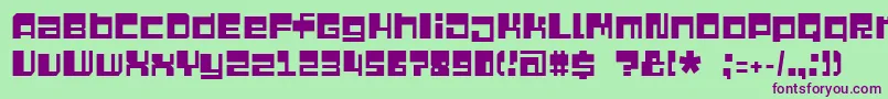 Więcej informacji o czcionce Quazimode Czcionka Quazimode – fioletowe czcionki na zielonym tle