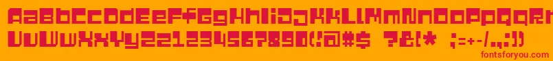 フォントQuazimode – オレンジの背景に赤い文字
