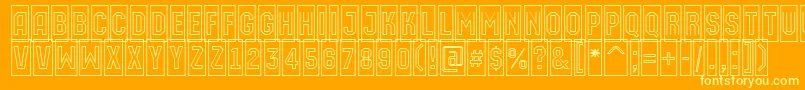 Fonte AMachinaortocmotl – fontes amarelas em um fundo laranja